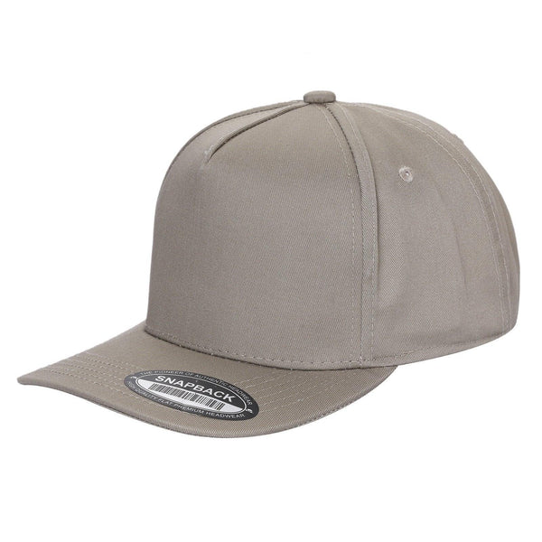 Premium TC-5-Panel 2-Tone Snapback Cap – Structured Fit, Cotton/Poly Blend - KHAKI