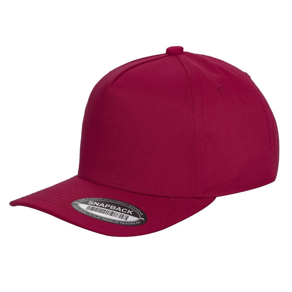 Premium TC-5-Panel 2-Tone Snapback Cap – Structured Fit, Cotton/Poly Blend - RED