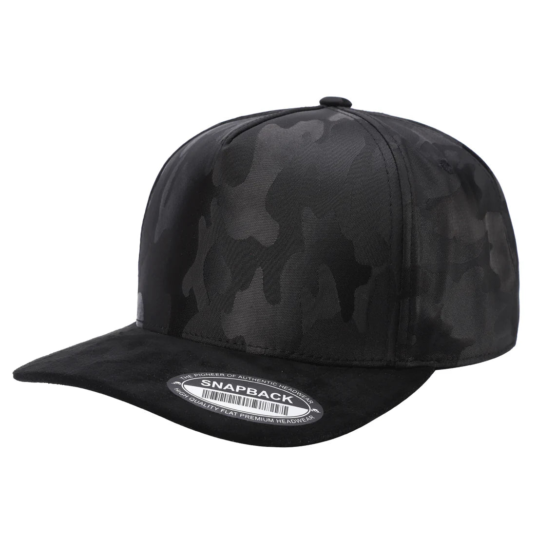 Blank Camo Suede Bill Snapback Hat
