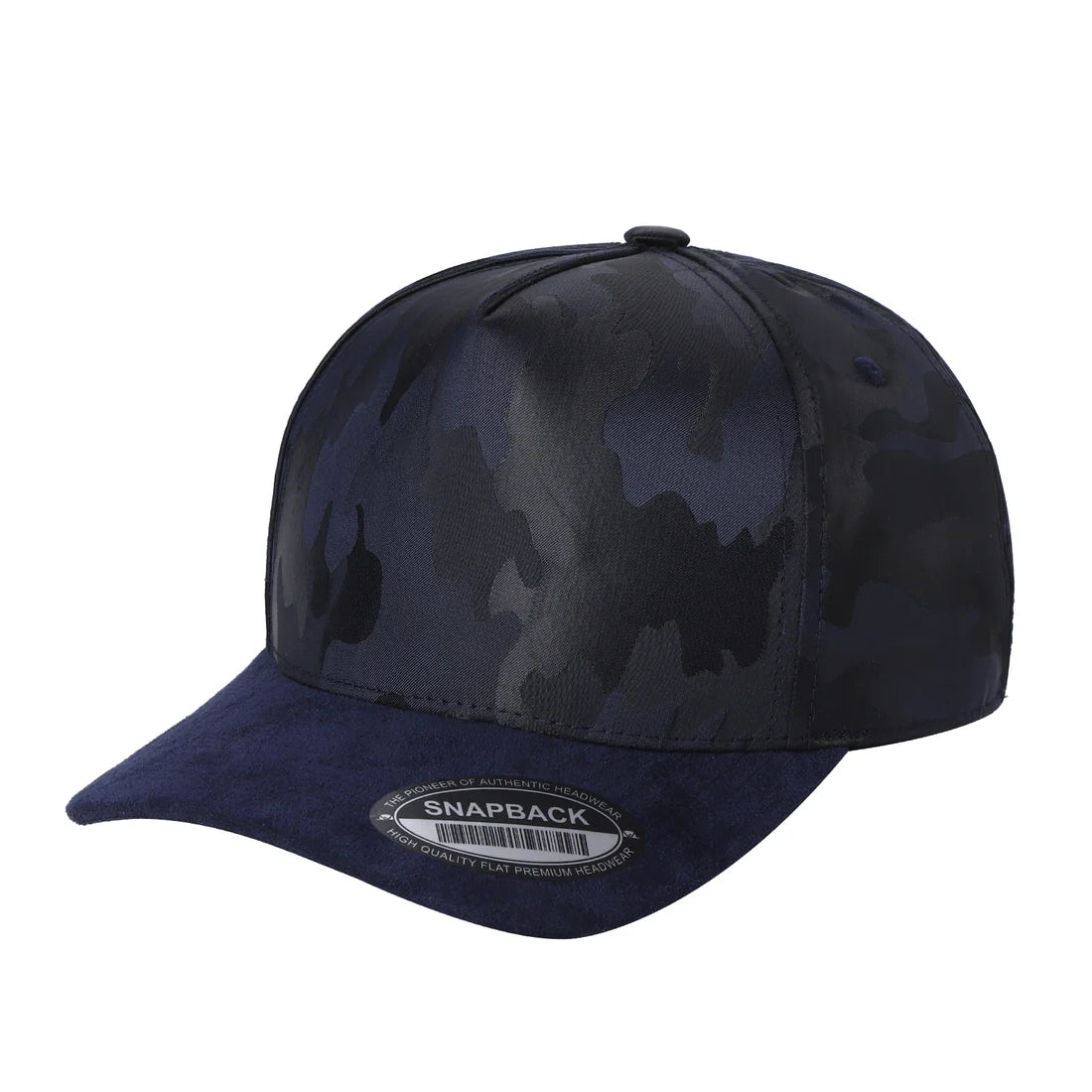 Blank Camo Suede Bill Snapback Hat