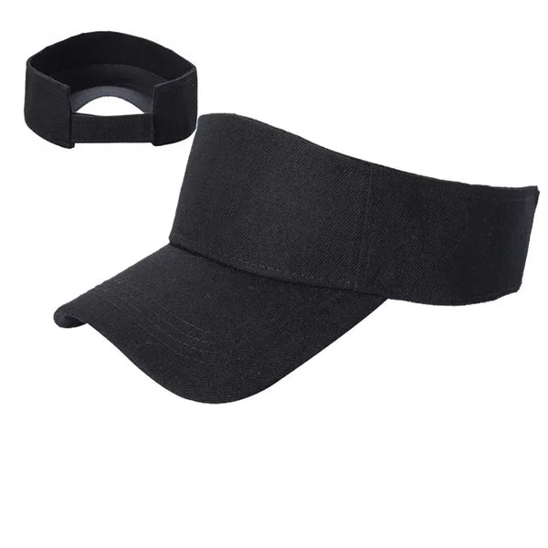 V4 - Sun Visor Velcro Tape Hat - Black