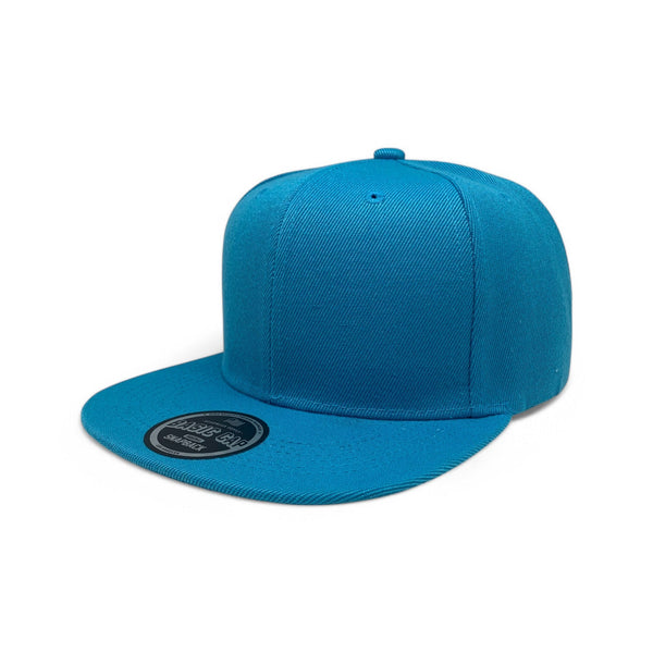 Basic Cap Plain Poly Snapback Hat 8002 - AQUA