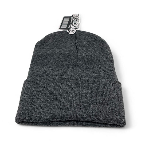 BASIC CAP Plain Long Cuffed Beanie PLB - D.GREY