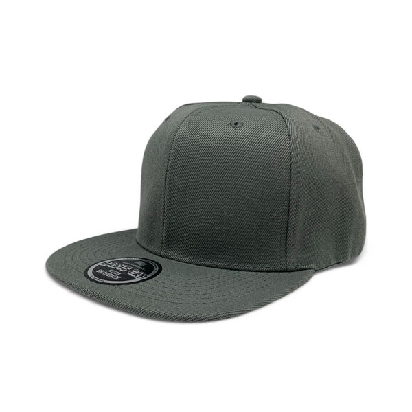 Basic Cap Plain Poly Snapback Hat 8002 - D.GREY