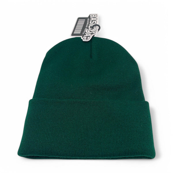 BASIC CAP Plain Long Cuffed Beanie PLB - D.GREEN