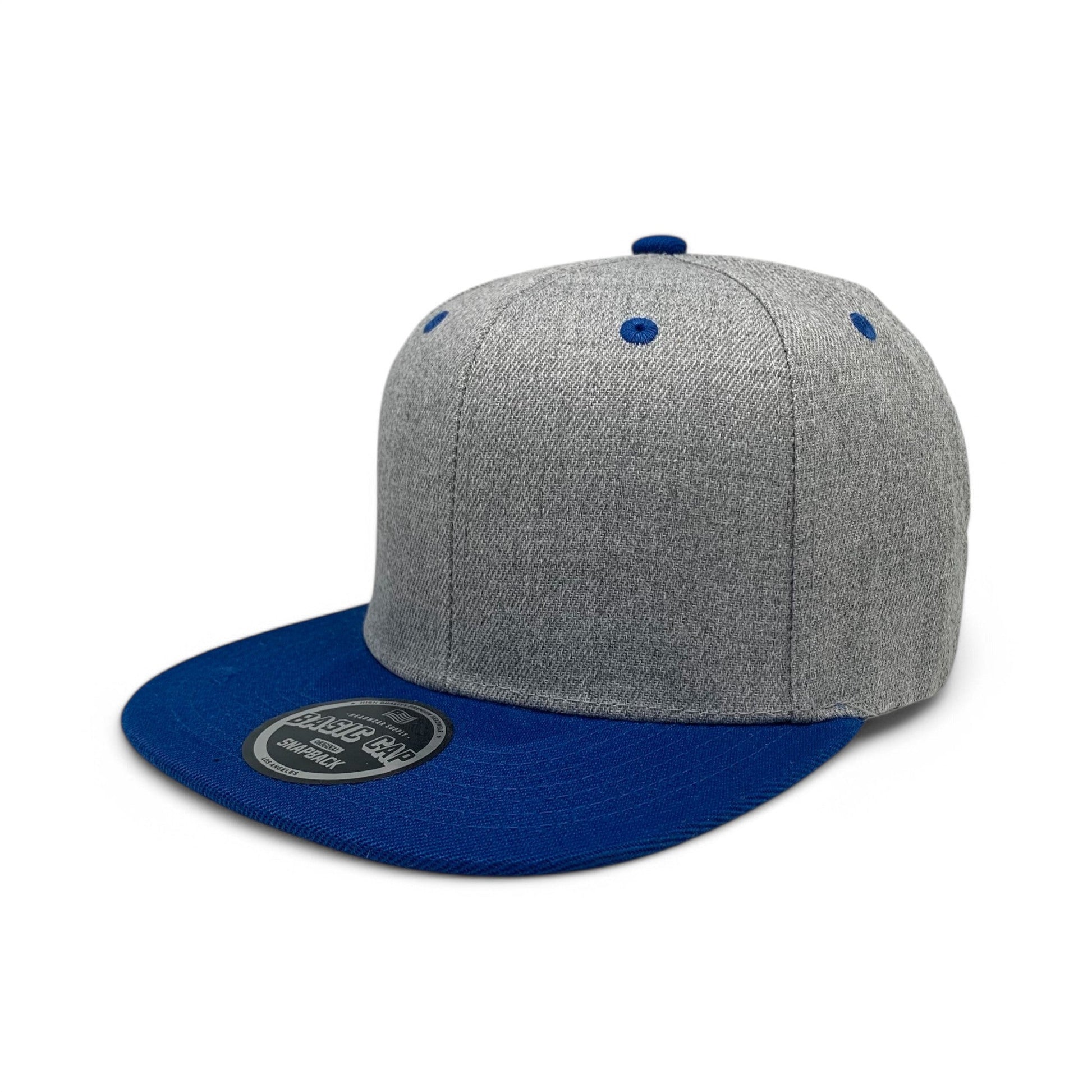 Basic Cap Plain Poly Snapback Hat 8002