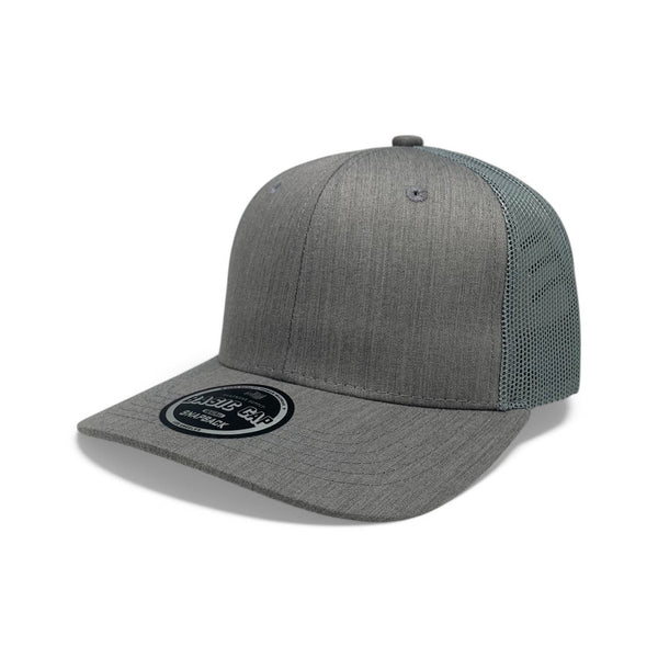 Plain Slide Curve 6Panel Mesh Hat 6001 Adjustable Snapback - H.GRAY