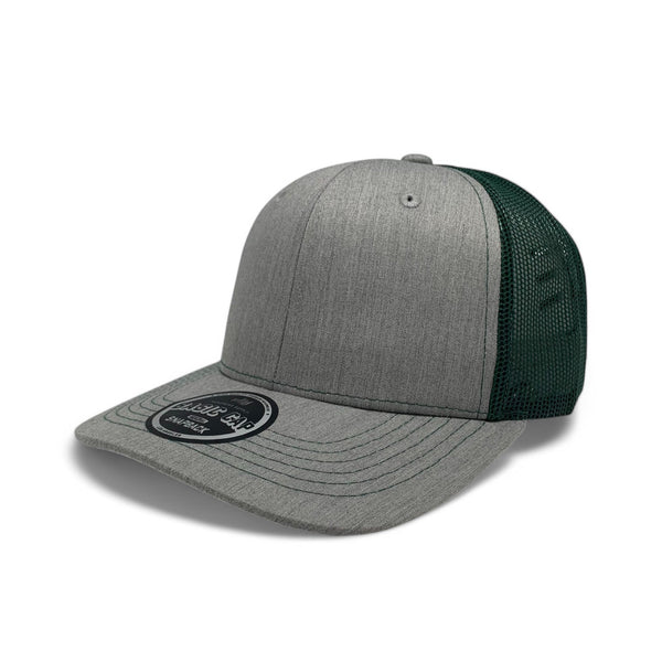 Plain Slide Curve 6Panel Mesh Hat 6001 Adjustable Snapback - H.GRAY/BLACK