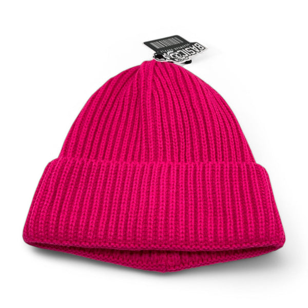 BASIC CAP Plain Fisherman Beanie PFB Knit Cap - H.PINK