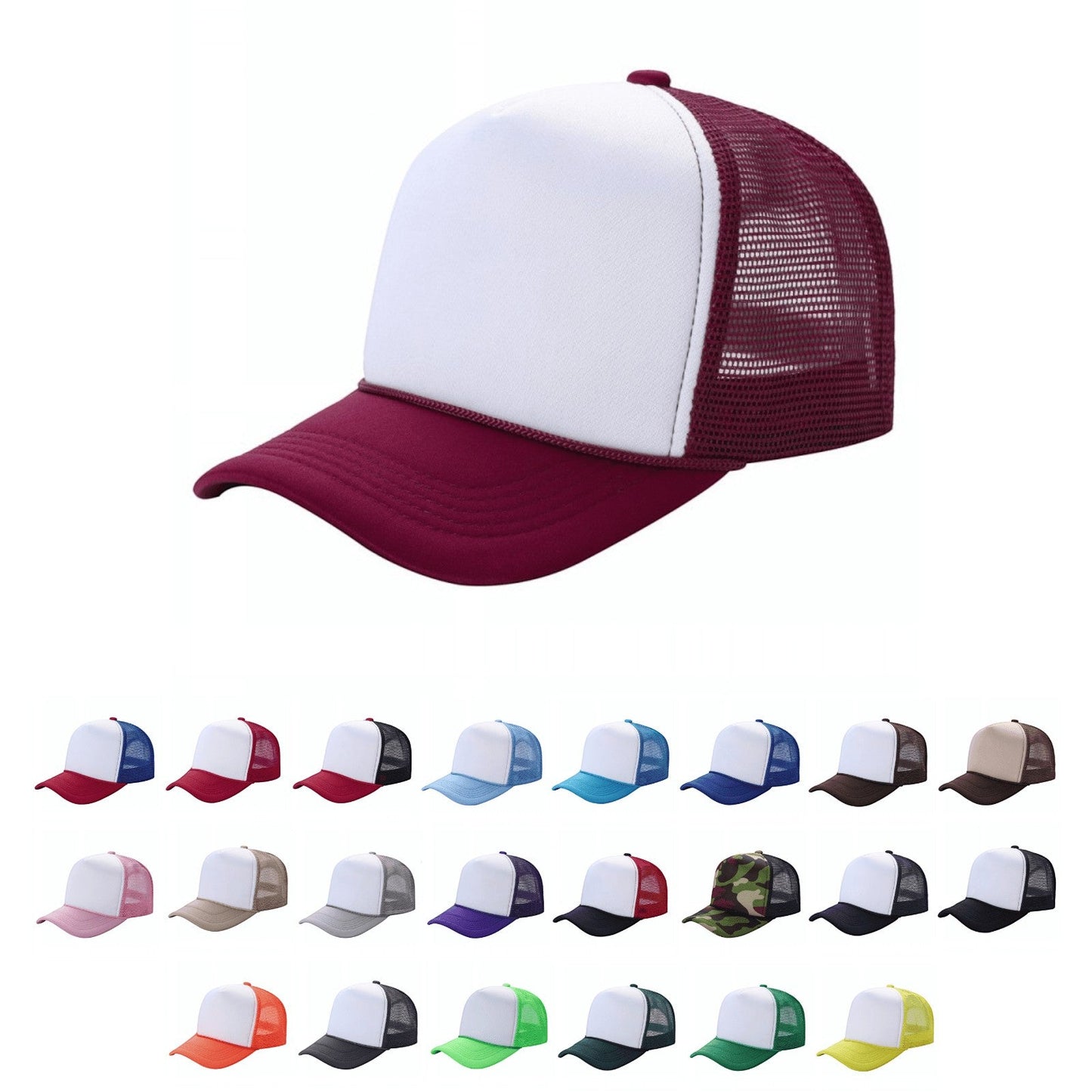 Classic Foam Front Trucker Hat With Mesh Back And Snapback Closure