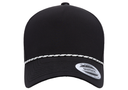 Flex Fit House YP Classics 5-Panel Snapback Cap with Perforations and Braided Rope