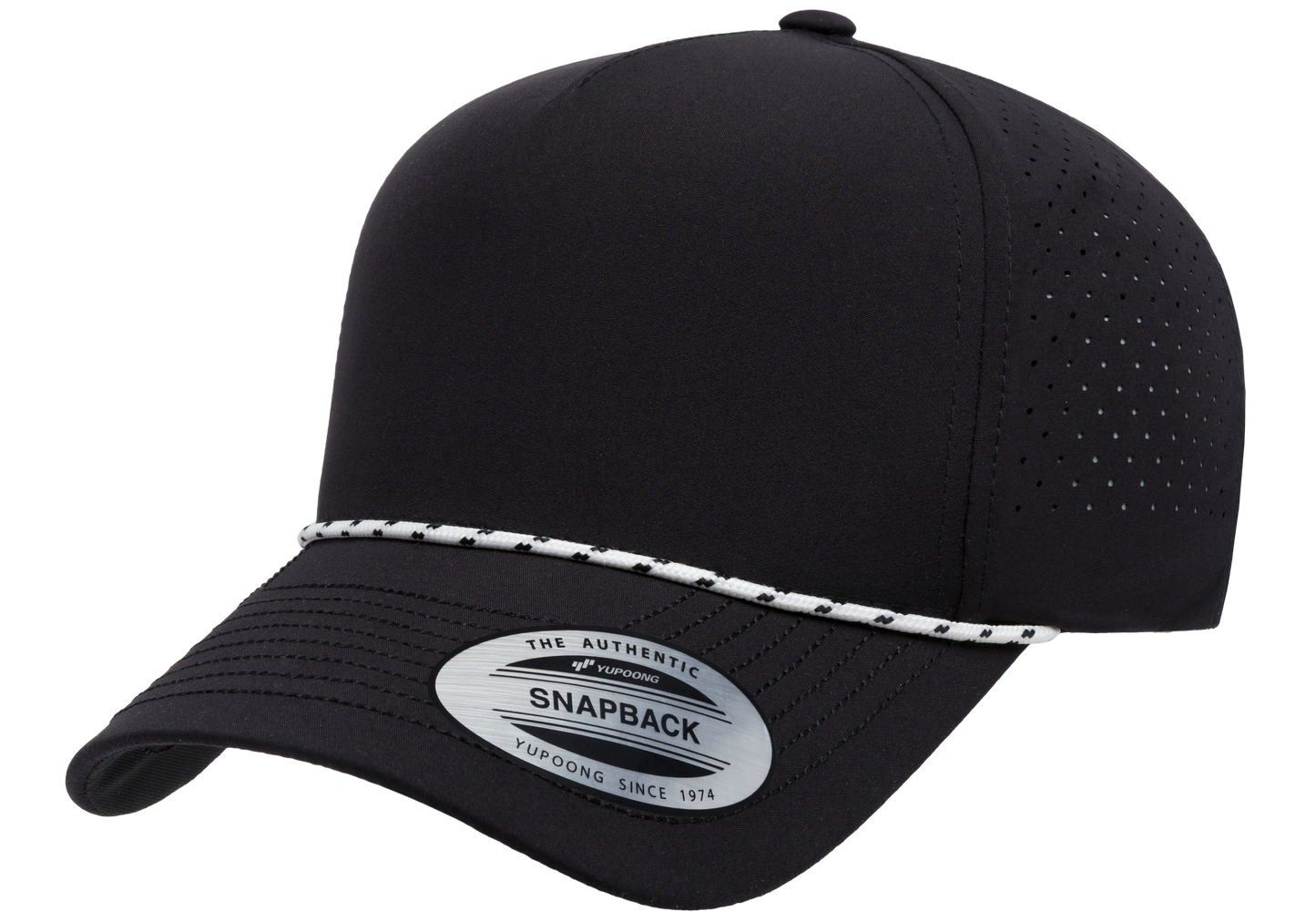 Flex Fit House YP Classics 5-Panel Snapback Cap with Perforations and Braided Rope