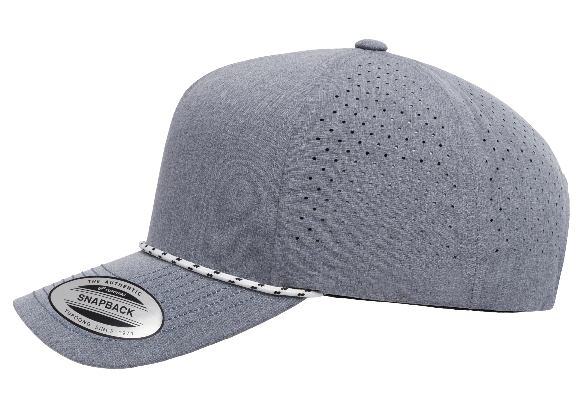 Flex Fit House YP Classics 5-Panel Snapback Cap with Perforations and Braided Rope