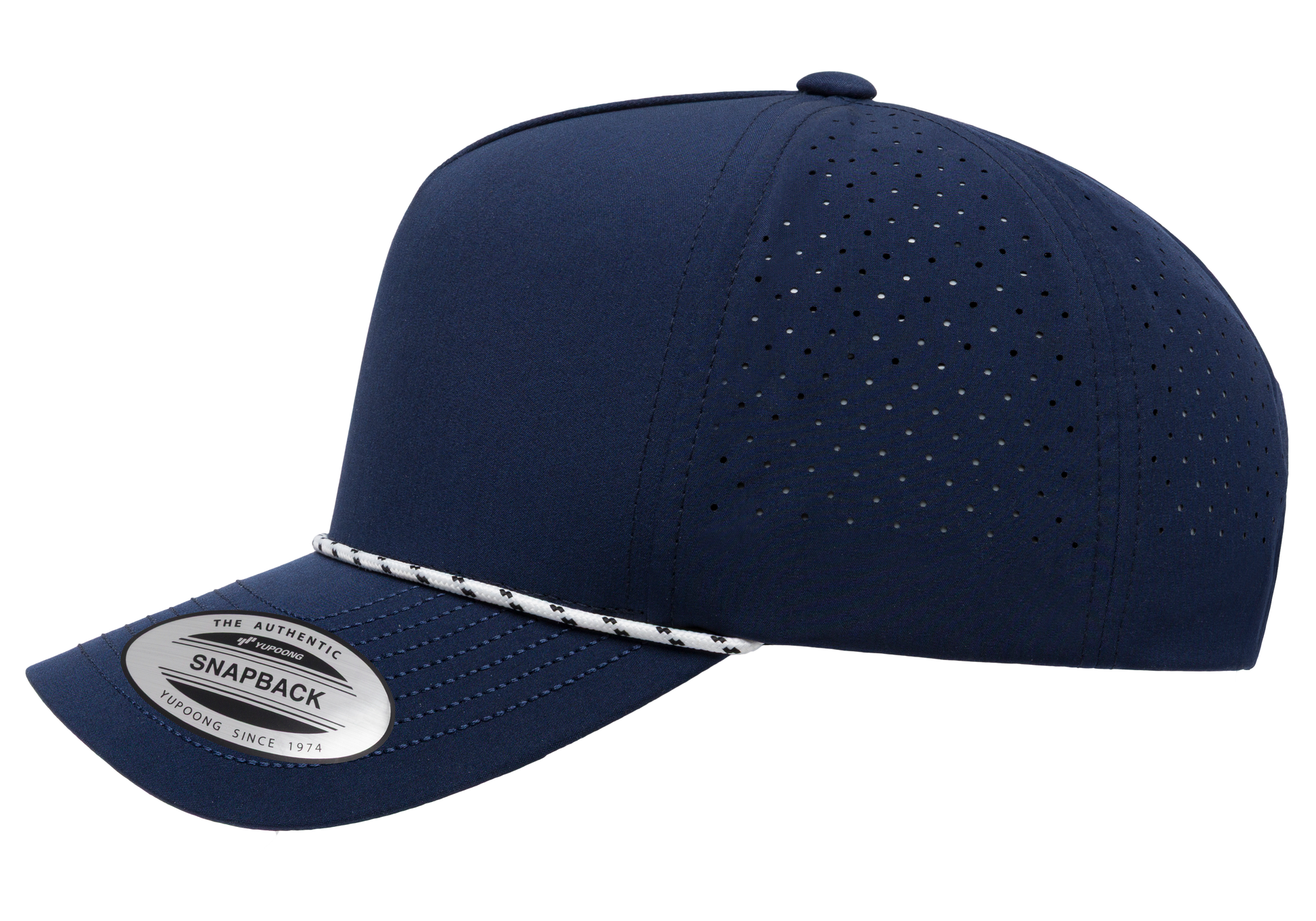 Flex Fit House YP Classics 5-Panel Snapback Cap with Perforations and Braided Rope