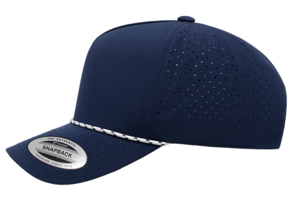 Flex Fit House YP Classics 5-Panel Snapback Cap with Perforations and Braided Rope