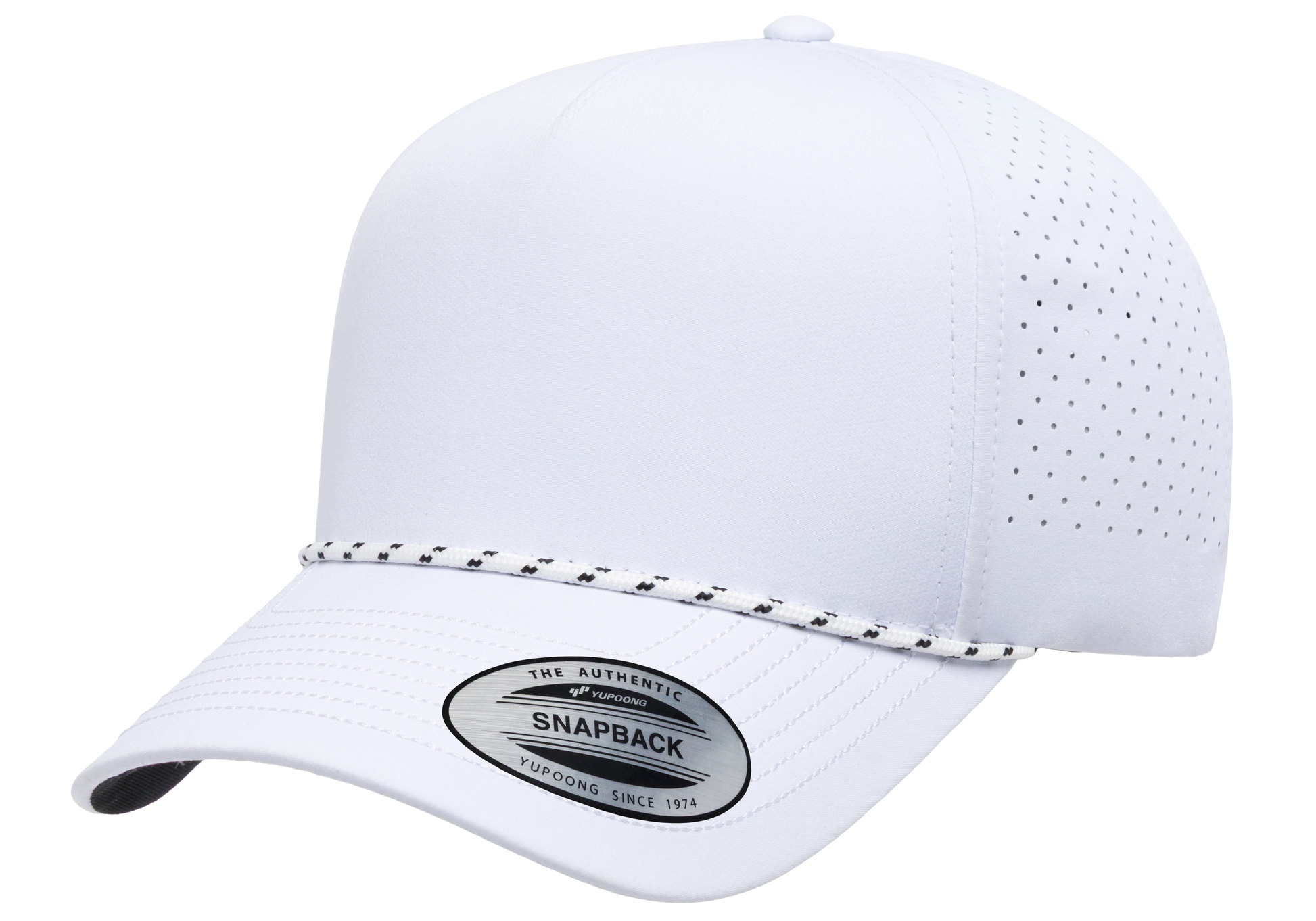 Flex Fit House YP Classics 5-Panel Snapback Cap with Perforations and Braided Rope