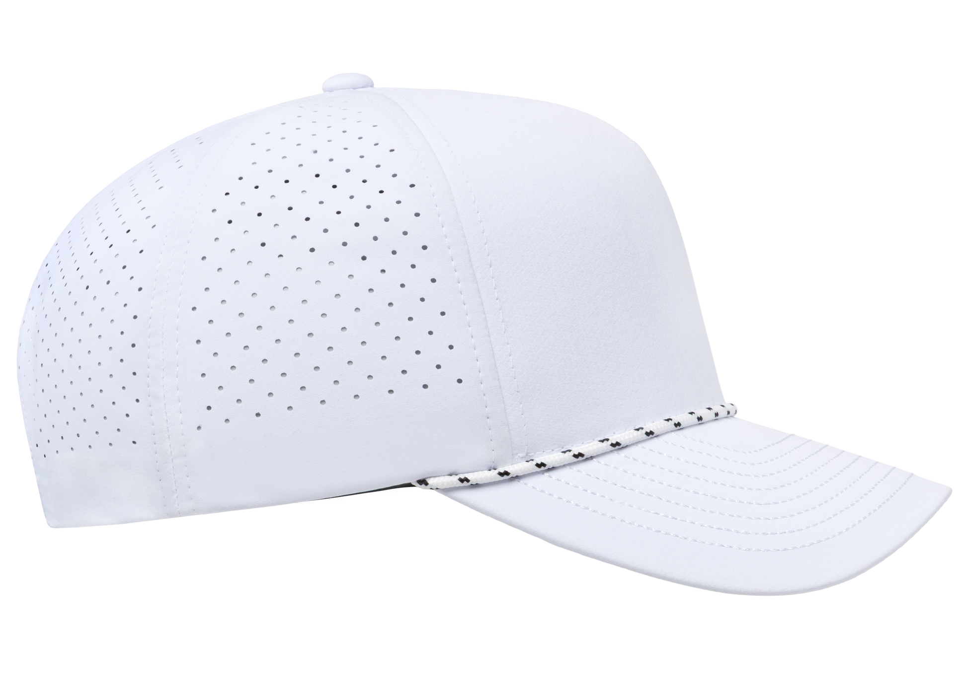 Flex Fit House YP Classics 5-Panel Snapback Cap with Perforations and Braided Rope