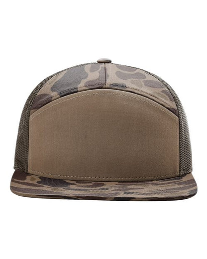 Richardson 168P Printed Seven-Panel Trucker Cap, Snapback