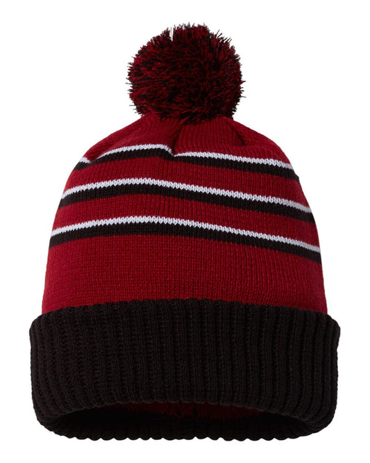 Richardson 134 Pom Cuffed Beanie, 12" Knit, One Size