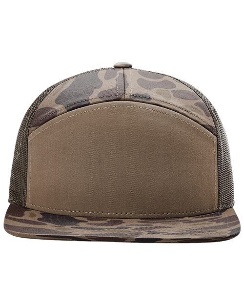 Richardson 168P Printed Seven-Panel Trucker Cap, Snapback