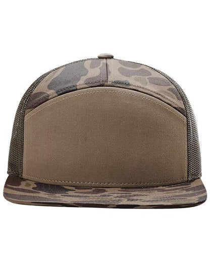 Richardson 168P Printed Seven-Panel Trucker Cap, Snapback