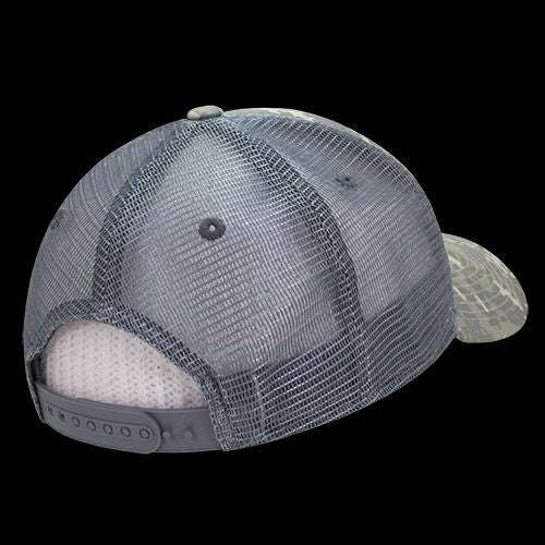 DECKY 6 Panel Low Profile Structured Camo Trucker – Adjustable Snapback Cap