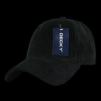 DECKY 6 Panel Low Profile Structured Corduroy Cap – Adjustable Buckle