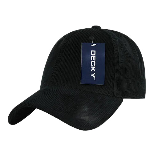 DECKY 6 Panel Low Profile Structured Corduroy Cap – Adjustable Buckle