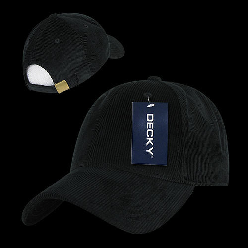 DECKY 6 Panel Low Profile Structured Corduroy Cap – Adjustable Buckle