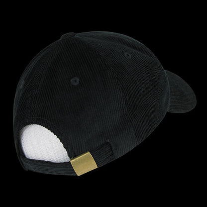 DECKY 6 Panel Low Profile Structured Corduroy Cap – Adjustable Buckle