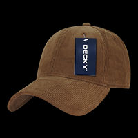 DECKY 6 Panel Low Profile Structured Corduroy Cap – Adjustable Buckle
