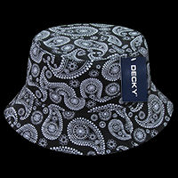 DECKY Relaxed Paisley Bucket Hat – Snug-Fitting Cotton Cap