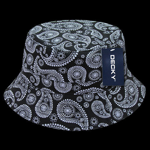 DECKY Relaxed Paisley Bucket Hat – Snug-Fitting Cotton Cap