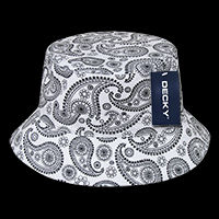DECKY Relaxed Paisley Bucket Hat – Snug-Fitting Cotton Cap