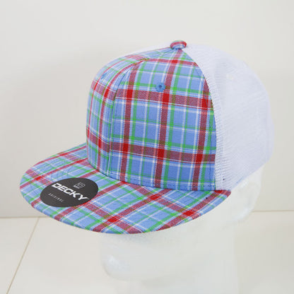Decky 6 Panel High Profile Structured Plaid Trucker – Adjustable Streetwear Cap
