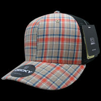 Decky 6 Panel Mid Profile Structured Plaid Trucker Hat – 6018