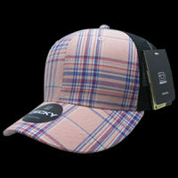 Decky 6 Panel Mid Profile Structured Plaid Trucker Hat – 6018