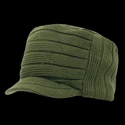 Knitted Flat Top Cap w/ Visor
