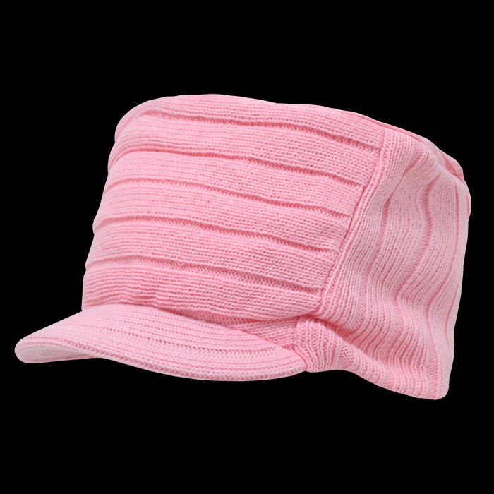 Knitted Flat Top Cap w/ Visor