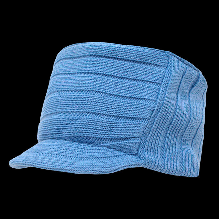 Knitted Flat Top Cap w/ Visor
