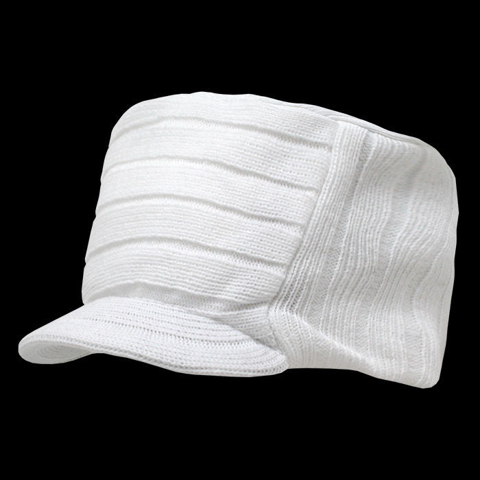 Knitted Flat Top Cap w/ Visor