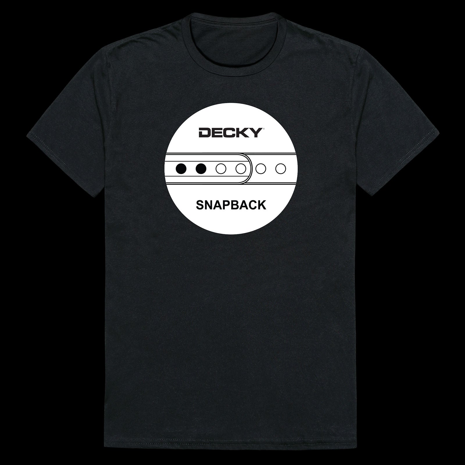 Decky Snapback Graphic Tee – Black Cotton Crew Neck T-Shirt