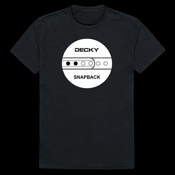 Decky Snapback Graphic Tee – Black Cotton Crew Neck T-Shirt