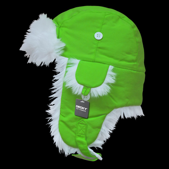 Neon Aviator Hat – Vibrant Winter Cap with Faux Fur