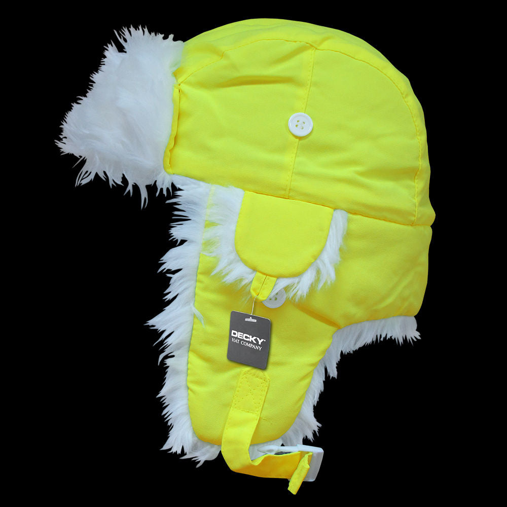 Neon Aviator Hat – Vibrant Winter Cap with Faux Fur