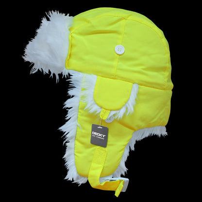 Neon Aviator Hat – Vibrant Winter Cap with Faux Fur