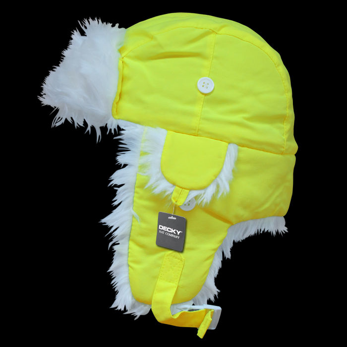 Neon Aviator Hat – Vibrant Winter Cap with Faux Fur