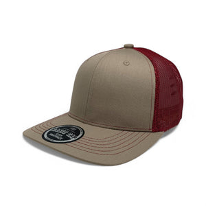 KHAKI/BURGUNDY