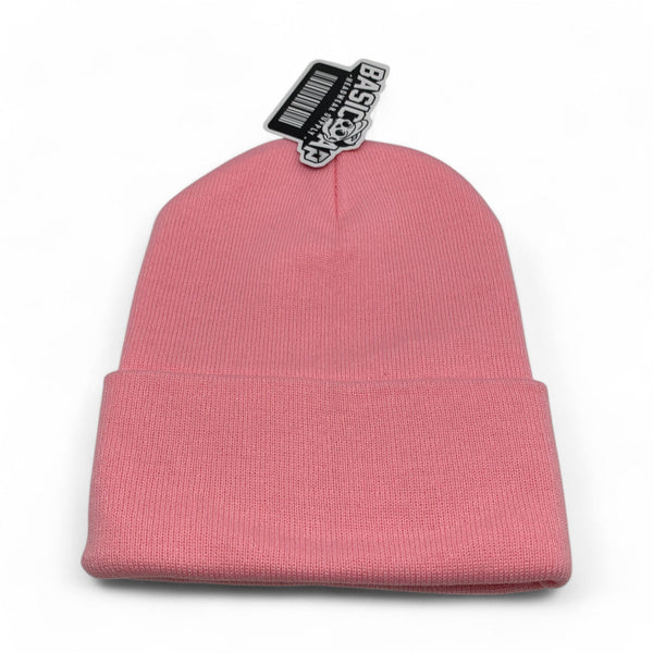 BASIC CAP Plain Long Cuffed Beanie PLB - L.PINK