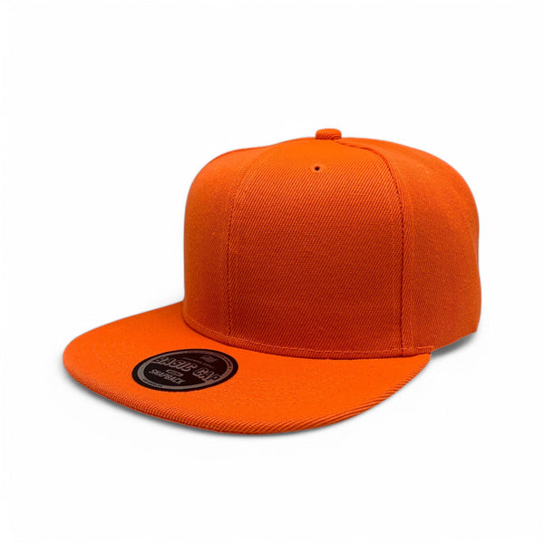 Basic Cap Plain Poly Snapback Hat 8002 - ORANGE